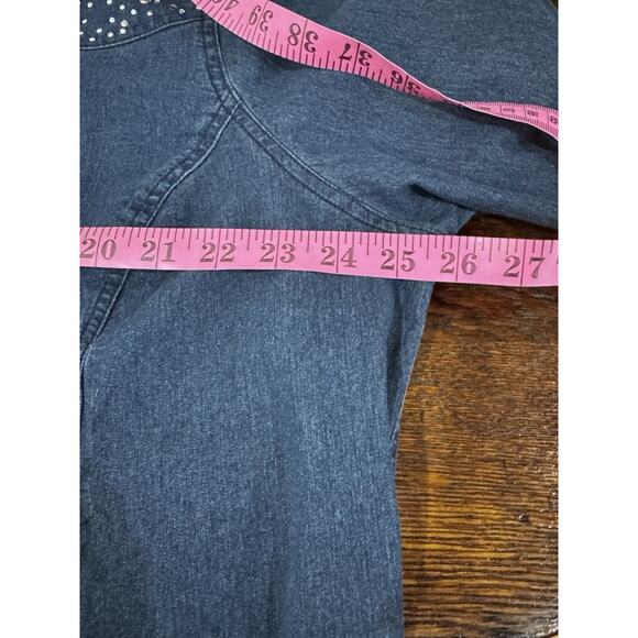 C. D. Daniels Women's Embellished Sparkle Denim Western Stretch Jacket Size 1X - Picture 5 of 9